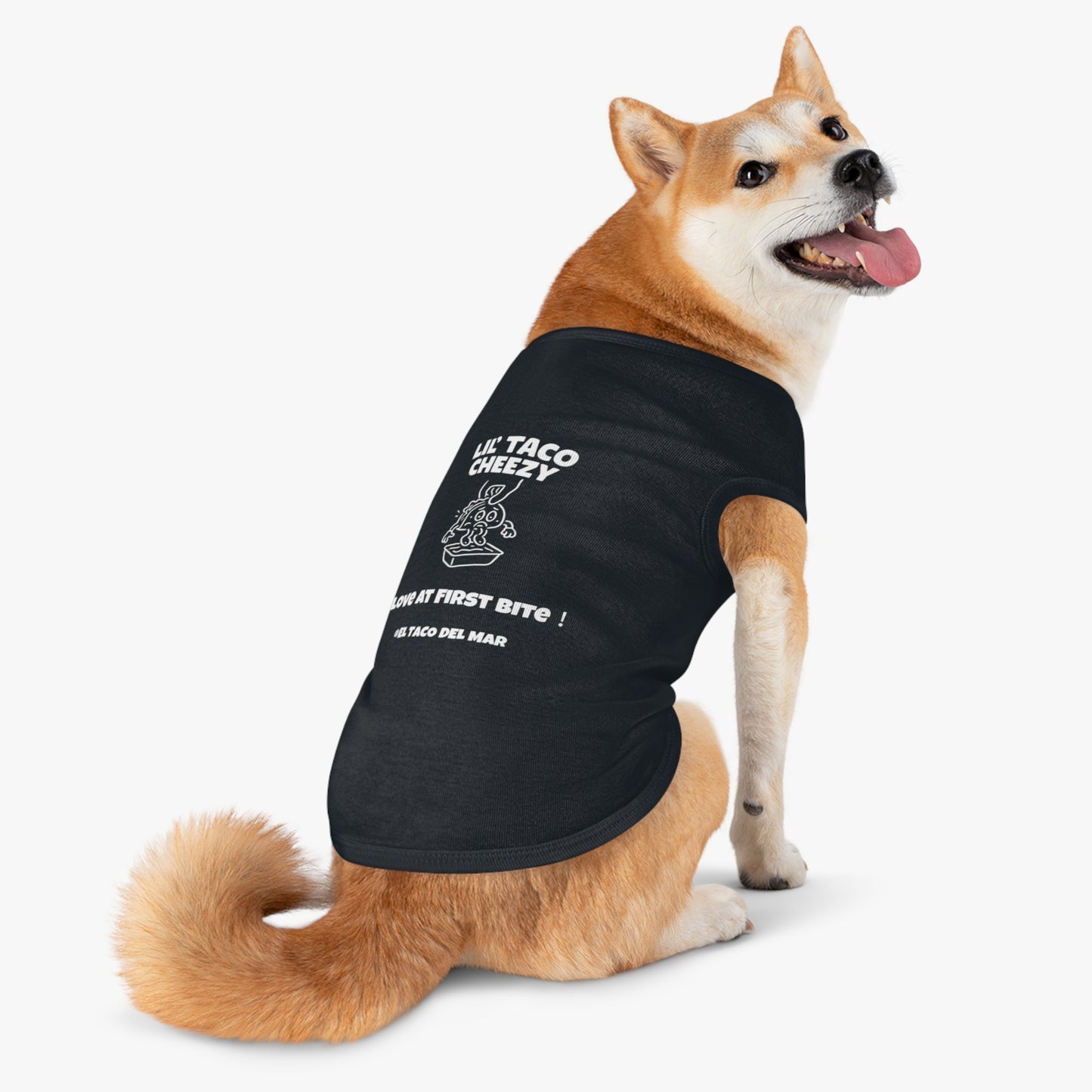 Pet Tank Top — "Lil' Taco Cheezy" Funny Taco Dog Shirt