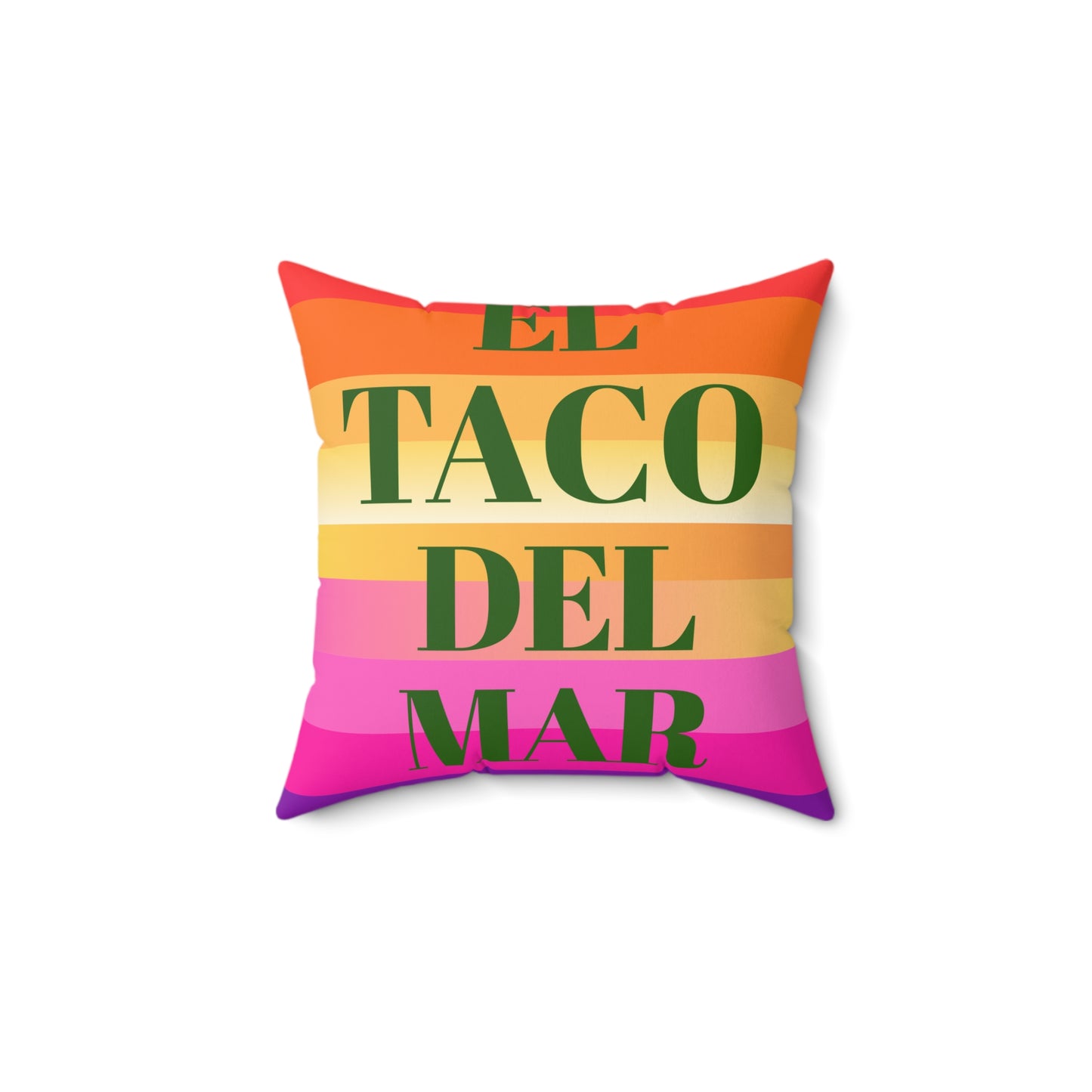 El Taco Del Mar Colorful Striped Decorative Pillow