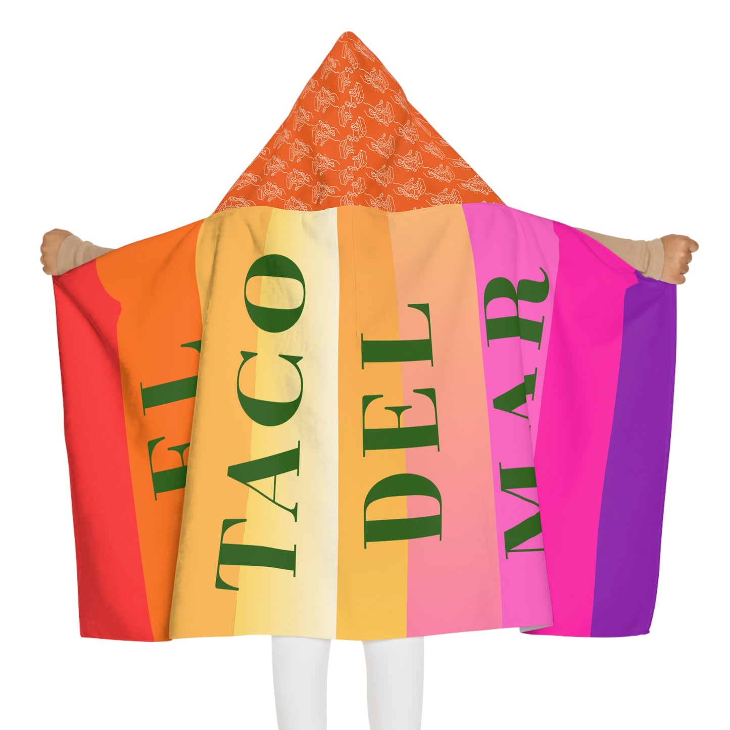 Hooded Towel - 'El Taco Del Mar' ORIGINAL RAINBOW Kids Beach & Pool Wrap