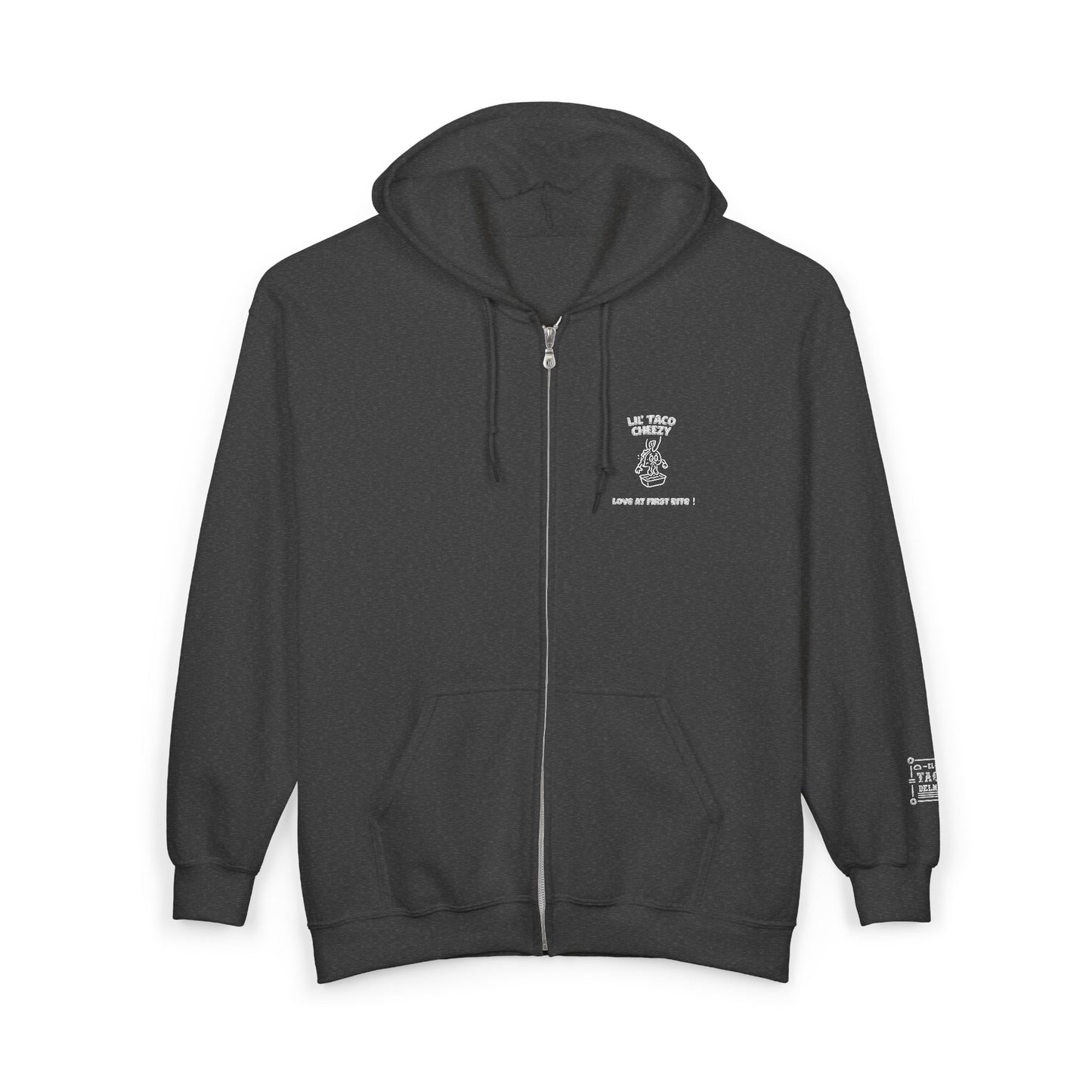 Zip Hoodie with Small Chest Logo — Minimalist Streetwear Zip-Up