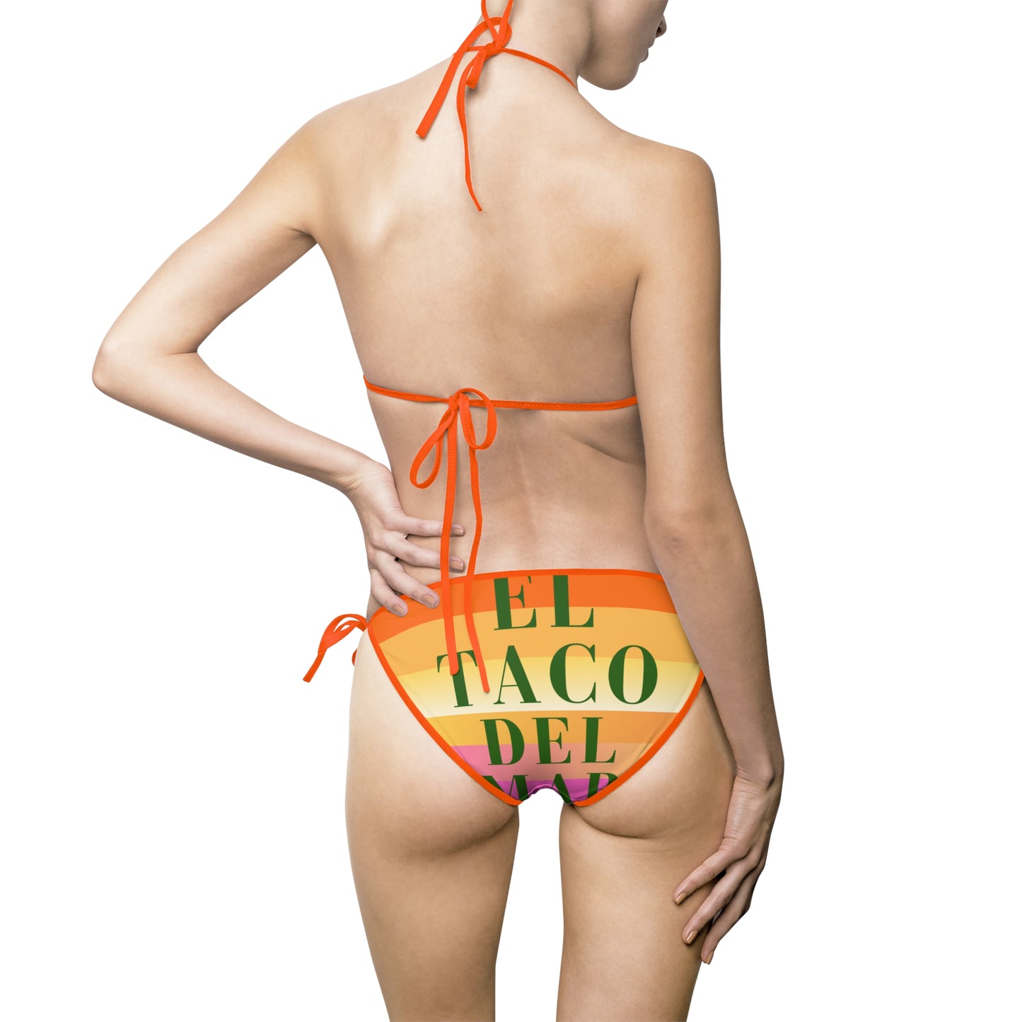 EL TACO DEL MAR ORIGINAL RAINBOW  Triangle Bikini — Women's Tie-Side Swimsuit