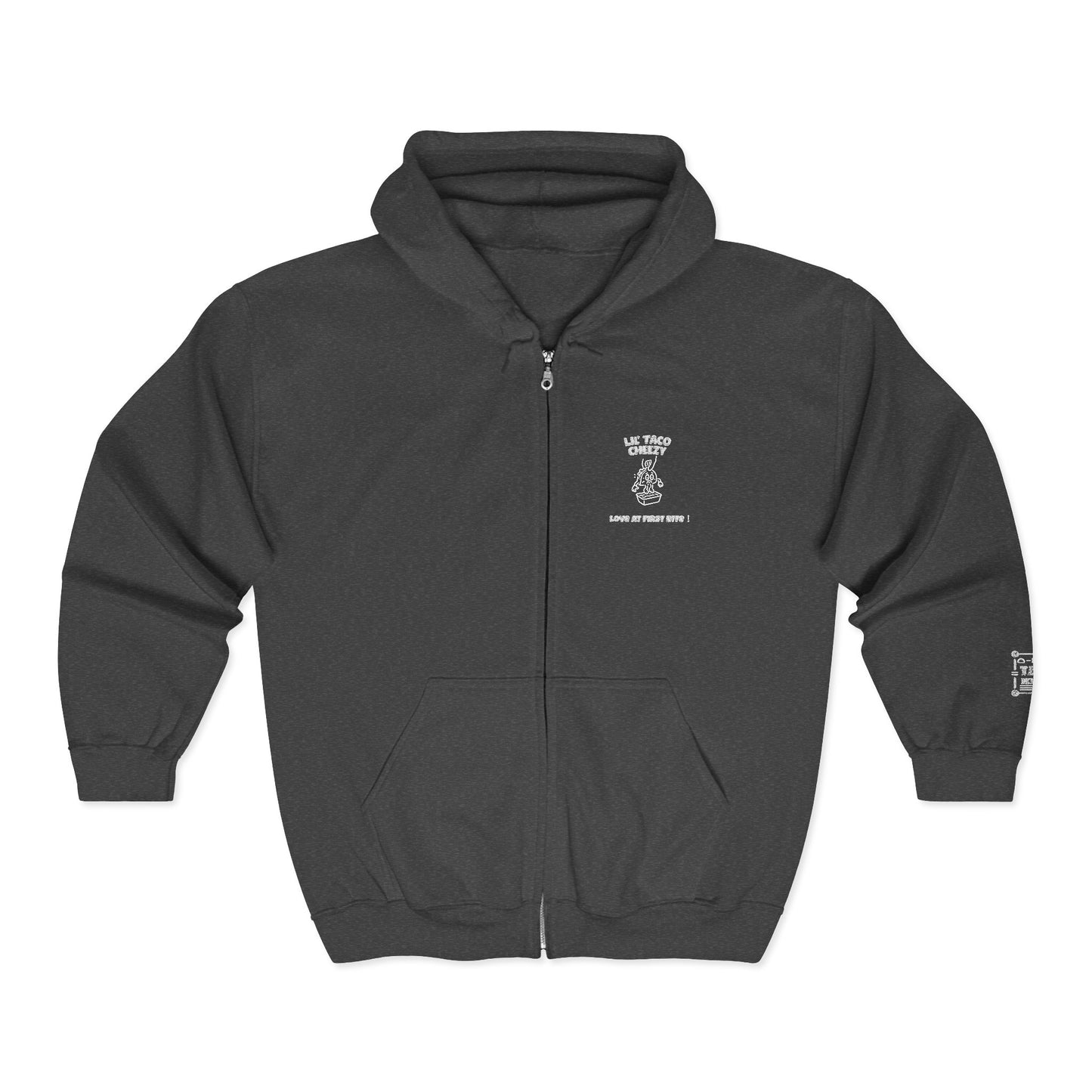 Zip Hoodie with Small Chest Logo — Minimalist Streetwear Zip-Up