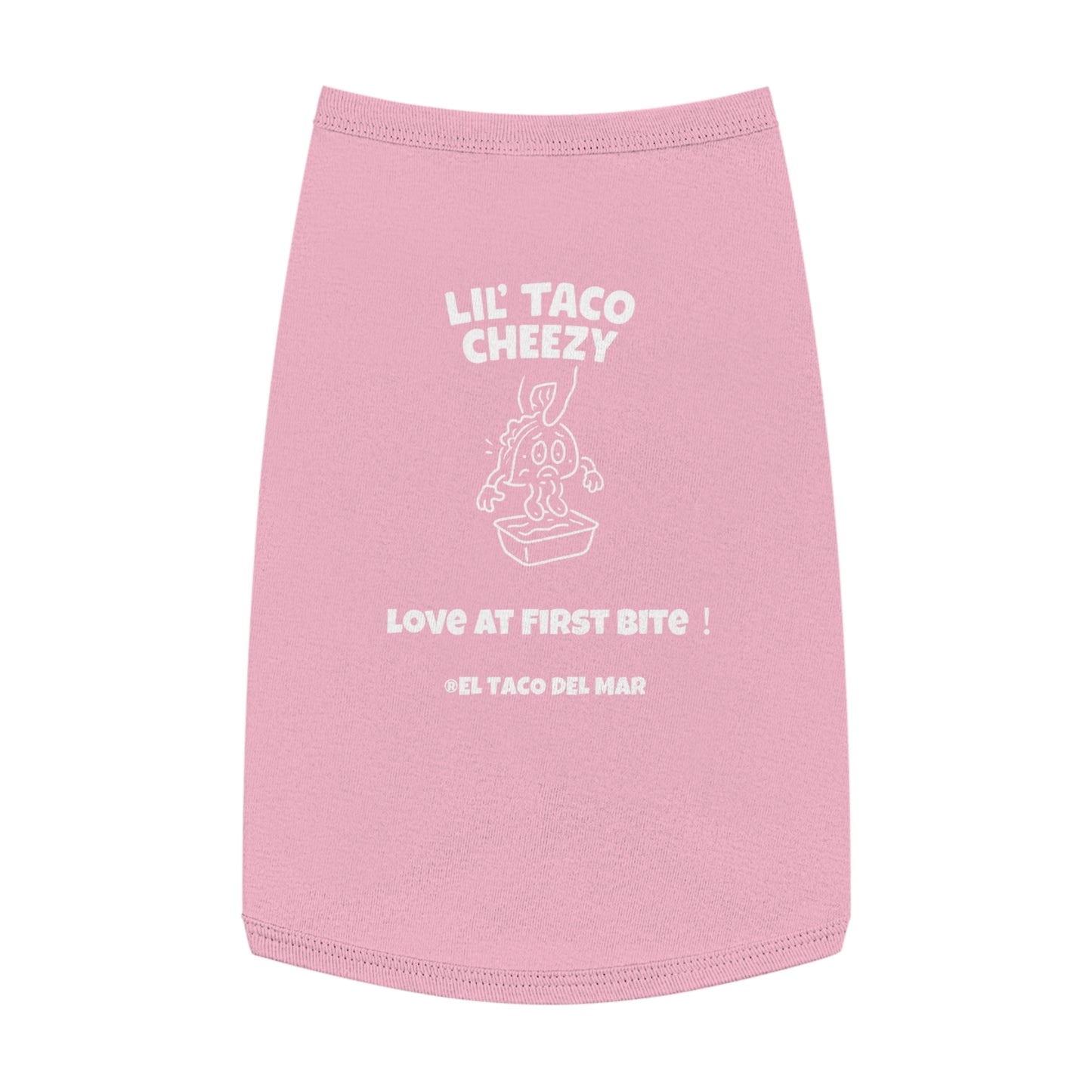 Pet Tank Top — "Lil' Taco Cheezy" Funny Taco Dog Shirt