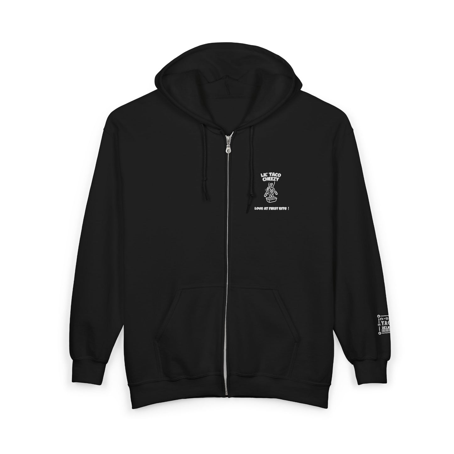Zip Hoodie with Small Chest Logo — Minimalist Streetwear Zip-Up